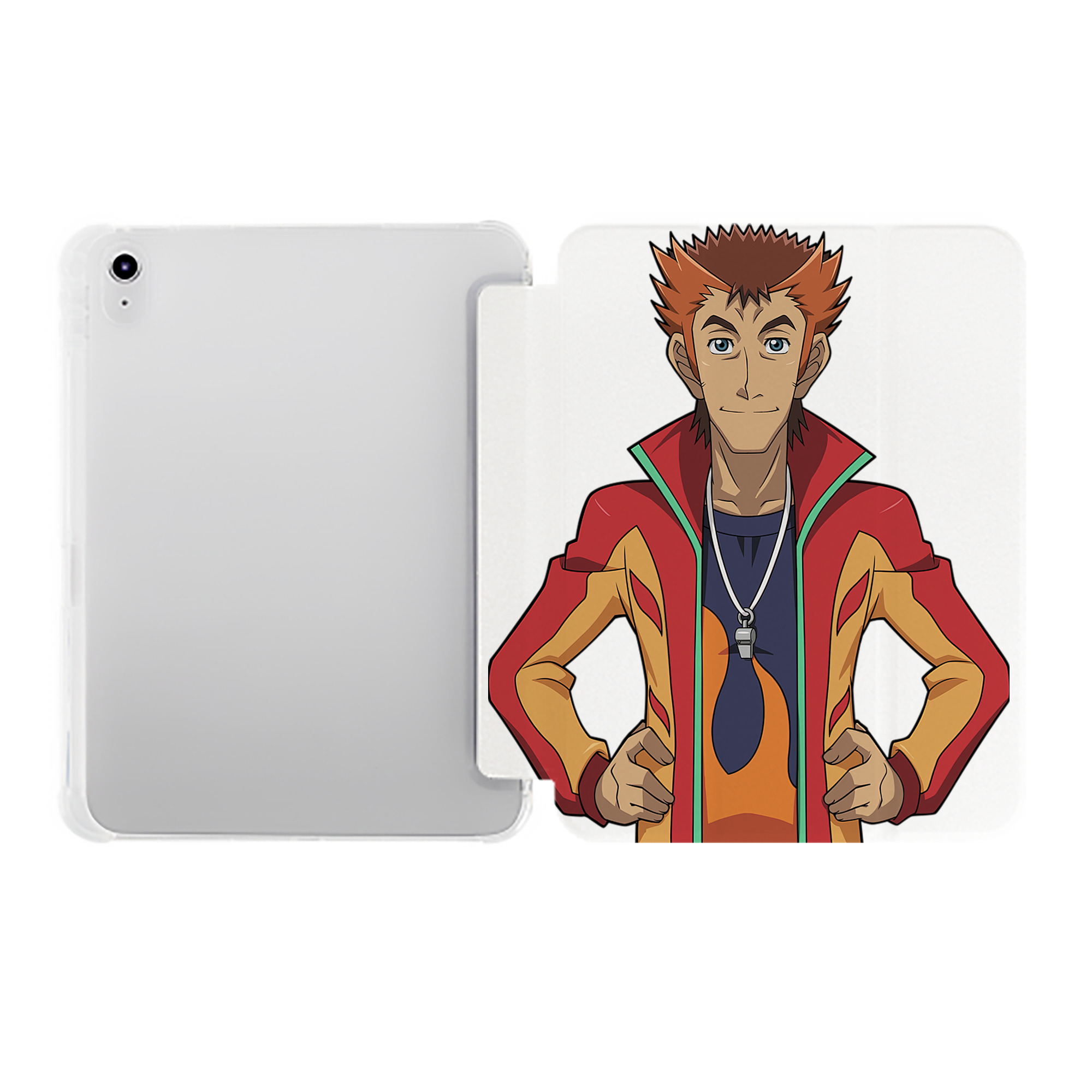 （画像用） 遊☆戯☆王 Yu-Gi-Oh! IPad ケース ペン収納付き 三つ折りスタンド PUレザー×シリコン 対応機種9.5/10.5/10.9インチ